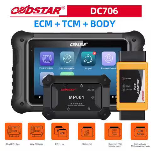 OBDSTAR DC706 ECU Tool Full Version ECM & TCM & BODY Clone by OBD or BENCH Plus P003+ Kit and OBDSTA