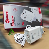 (R-20 RMAX) CHARGER MICRO USB 3A LIGHT AUTO ID FAST CHARGING QUALCOMM 3.0