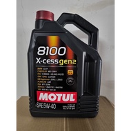 Motul 8100 x cess gen 2 (5Liter) engine oil 5w-40 fully synthetic