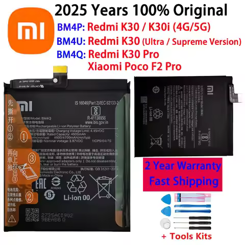 100% Original XIAO MI Phone Battery BM4Q BM4P BM4U For Xiaomi Redmi K30 Pro K30Pro Supreme Version P