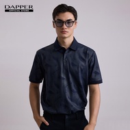 DAPPER เสื้อโปโล DP Monogram Print สีกรมท่า