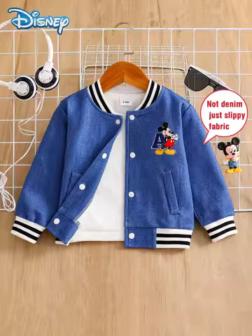 Disney Mickey Mouse Spring and Autumn Style Baby Boy Outdoor Casual Jacket Coat Baby Boy Simple Cart