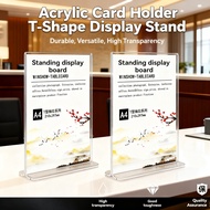 Arcylic Stand T-Shape, Display Card, A4 Size, Holder, A5, A6