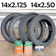 14 E-bike Tyre Tube 14X2.125 14X2.50 Tubeless Bicycle Tyre Tubeless 2.50-10 Tayar Electric Scooter B