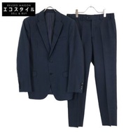 Armani Collezioni UCGME0 海軍藍羊毛棉西裝，尺寸 48