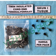 SKUN I FERRULES 2 CABLES TE1508 BLACK 1 PACK (100 PCS)