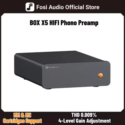 Fosi Audio BOX X5 HIFI Phono Preamp, Mini Preamplifier Home Audio for MM/MC Cartridge Turntable RIAA
