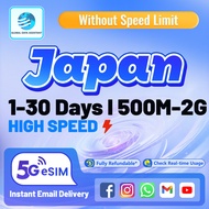 Japan eSIM 5G/4G 🇯🇵 1-30 Days| Daily500M-2GB Data Unlimited Data|without number | High Speed Travel 