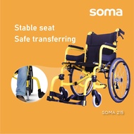 Soma 215_F20/F14 Aluminum wheelchair Wheelchair Kerusi Roda Travel Portable Foldable Swing Away Foot