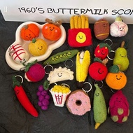 Nepal Wool Felt Cute Fruit French Fries Chili Smiley ins Bag Pendant