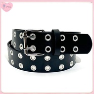 【Z*Star】 Hot Eye Rivet Belt Goth Style Double Pin Buckle Man/woman Fashion Casual Punk Style Pu Leat