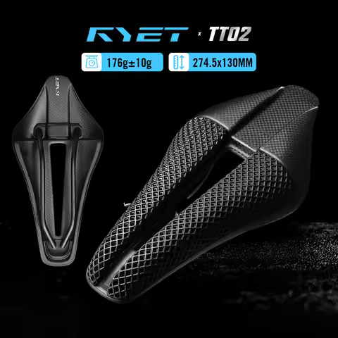 2026 RYET Carbon 3D Printed Triathlon Bicycle Saddle 176g 274.5*130mm Short Nose Aero Design 7x9mm R