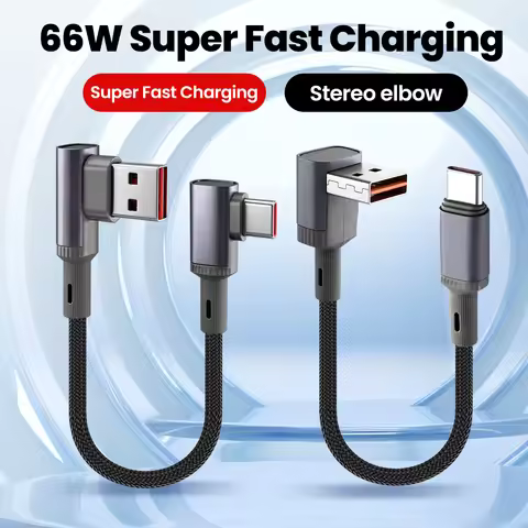 0.15M 0.25M 0.5M Short Elbow USB Type C Cable 66W USB A To Type C Fast Charging Cable for iphone 15 