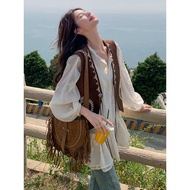 denim vest denim suit woman denim vest woman Bohemian Ethnic Embroidered Vest - Autumn Western Waist