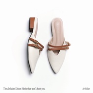 [แนะนำเผื่อ +2 เท่านั้น] Flynn - Kitten heels รองเท้าหัวแหลม ส้น 1 นิ้ว ไม่บีบหน้าเท้า นุ่มสบาย