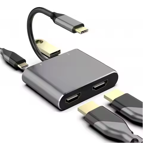 Laptop USB 3.0 4K 60Hz Type-C to Dual HDMI USB C Hub Docking Station Screen Expansion