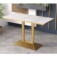 DT48-67 โต๊ะกาแฟทรงสี่เหลี่ยมยาวลายหินอ่อนขาสีทอง