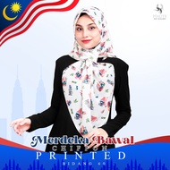 🔥Merdeka 2022 🔥 Merdeka Tudung Bawal MERDEKA Pattern Bidang 60" By Zoe Collection