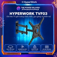 HyperWork TVF03 Wall Mount TV Mount – Supports 23–65 Inch TV, Load Capacity 30kg,