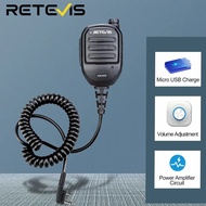 Retevis HK008 2Pin Mikrofon Boleh Dicas Semula dengan Pengawal Kelantangan Suara PTT Tangent Untuk B