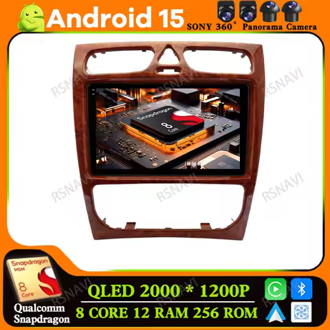 Android 15 Car Radio For Mercedes Benz C-Class W209 C200 C320 C350 CLK W203 2002 - 2005 Tesla Model