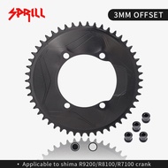 SPRILL 110bcd 3mm offset Chainring For Shimano R9200 R8100 R7100 Cranrset  (4-bolt AERO) Round Narro