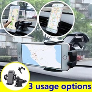 【3 Usage】MN 360 ° rotatable Universal Car Mobile Phone Holder/Super  Suction Cup Center Console Wind