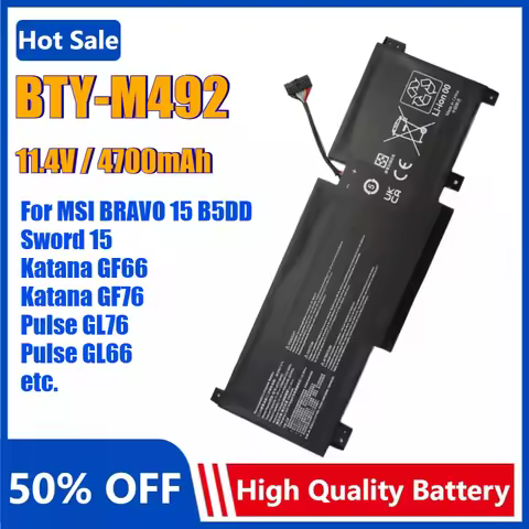 BTY-M492 Laptop Battery for MSI BRAVO 15 B5DD Katana GF66 12UGS 11UC GF76 11SC 11UE SWORD 17 A11UD P