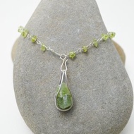 原石系列-貴橄欖石原礦‧純銀貴橄欖石串珠鍊項鍊