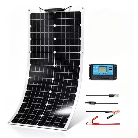 50W 80W 90W 100W 105W 120W 150W Flexible Solar Panel Kit, 12V Off-Grid Solar Charger with Solar Char