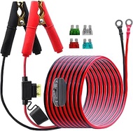 LANMINGLEL Battery Alligator Clip to O Ring Terminal Harness Wire with Switch,14AWG 12V-24V Battery