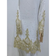 Baju Kurung Lace Soft Net off white putih Baju Tunang Baju Nikah Baju Pengantin Wedding Bridal