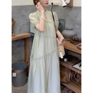 {SUNSHINE Club} Mint Mambo Spring Summer Designer Style Gentle Fashionable All-Match Lazy Style Loose Dress