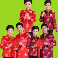 Men Samfu Women Top Couples Traditional Costume Dragon Samfu Plus Size Long Sleeves New Year Clothes Baju Raya Melayu