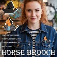 Horse Brooch Creative Animation Horse Male Brooch Cartoon Badge Alloy Clothing Accessories C7v7