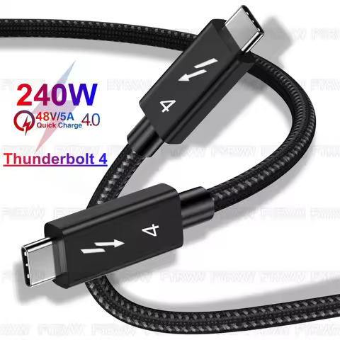 Thunderbolt4 Cable USB C 40Gbps Cable 8K@60Hz PD240W 100W Quick Charger for MacBook Pro Samsung M1 T