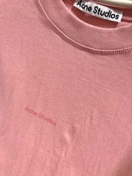 Acne studios 草莓牛奶粉色T 膠印字母上衣 T-shirt  男女同款 s size寬鬆版