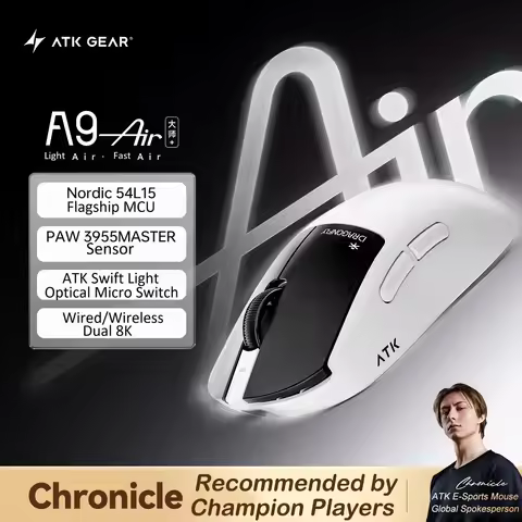 ATK A9 Air Ultimate Wireless Gaming Mouse 39g Dual Model A9 MINI Plus PAW3955Master Lightweight Dual