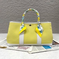 HERMES garden party愛馬仕花園 包30小雞黃拼白皮