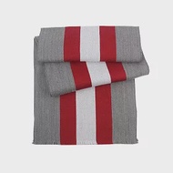 BALLY 紅白條紋及格紋雙面可用羊毛圍巾 (灰色)