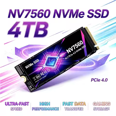 NV7560 M.2 2280 PCIe4.0 X4 NVMe SSD,TLC 3D NAND,500GB-4TB High Performance Gaming SSD for PS5, Lapto