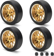 RCAWD RC Drift Wheels Enlarged Alum Rim Classic Drift Tire for 1/28 Kyosho Mini-Z Mini-Q Mini-D Wlto