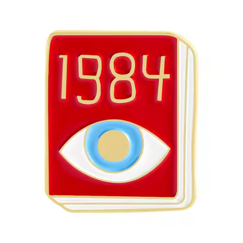 Classic Novel Book 1984 Eye Enamel Pins Famous George Orwell Dystopian Literature Brooches Lapel Bad