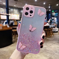 Oppo A15 A15s A16 A3s A12e A5 2020 A9 2020 A54 A74 4G A94 A95 Reno 5F 4G Camera protect glitter bling transparent butterfly case casing cover fon sarung 手机壳