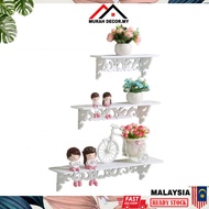 Rak Decor Dinding Living Room Bedroom Kitchen Bathroom Toilet 1 SET OF 3 Decoration Wall Organiser S