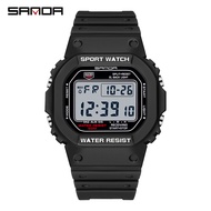 SANDA 2107แฟชั่นแบรนด์ชั้นนำกีฬานาฬิกาผู้ชาย50เมตรกันน้ำทหารนาฬิกาผู้ชายมัลติฟังก์ชั่ LED นาฬิกาอิเล็กทรอนิกส์ดิจิตอล