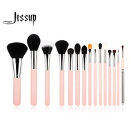 Jessup Pro 15pcs Makeup Brushes brush set Powder Foundation Eyeshadow Eyeliner Lip Brush Tool Pink Silver make up beauty tools