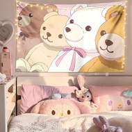 Tapestry Pink Cute Girly Personality Background Cloth Bedroom Wall Decoration No-Drill Tapestry Hang