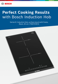 Bosch PIB375FB1E Built In 30 cm Induction Hob Ceramic front Facette with Stainless steel side trim 2 Induction cooking zones