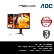 AOC 24G4 GAMING MONITOR 23.8"/1920X1080/1MS/180HZ/HDMI/DP/IPS/3YW